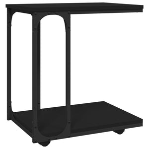Beistelltisch Schwarz mit Rollen 50x35 cm