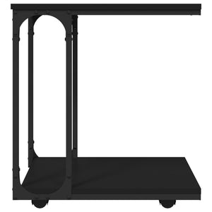 Beistelltisch Schwarz mit Rollen 50x35 cm