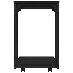 Beistelltisch Schwarz mit Rollen 50x35 cm