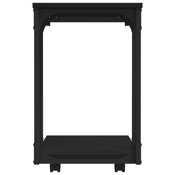 Beistelltisch Schwarz mit Rollen 50x35 cm