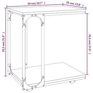 Beistelltisch Schwarz mit Rollen 50x35 cm