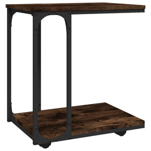 Beistelltisch Räuchereiche mit Rollen 50x35 cm