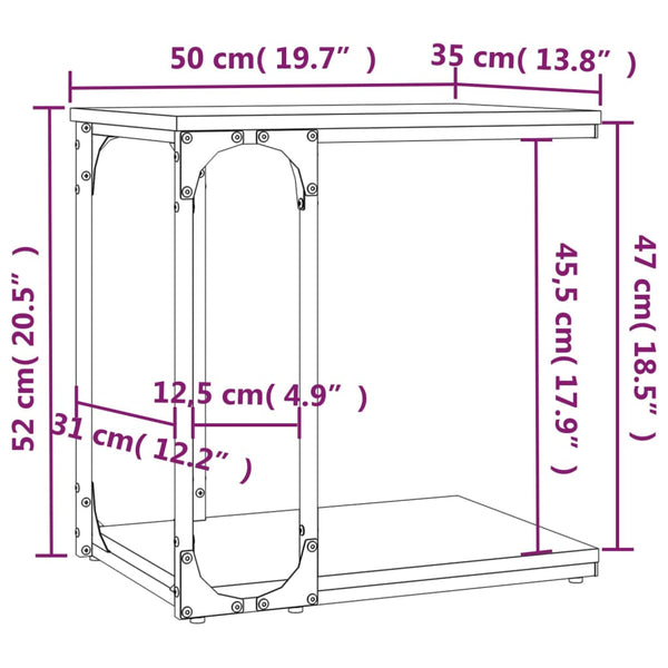 Beistelltisch Grau Sonoma 50x35x52 cm