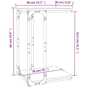 Schwarzer Beistelltisch 40x30x60 cm