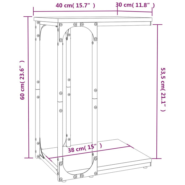 Schwarzer Beistelltisch 40x30x60 cm