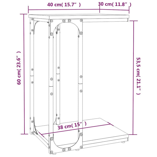 Beistelltisch Braun Eichenoptik 40x60 cm