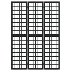Japanischer Paravent, 3-teilig, Schwarz, 120x170 cm