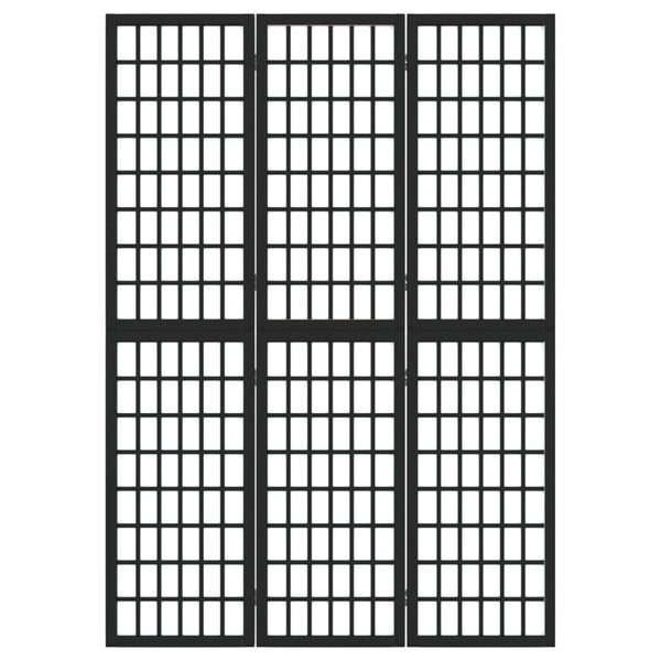 Japanischer Paravent, 3-teilig, Schwarz, 120x170 cm