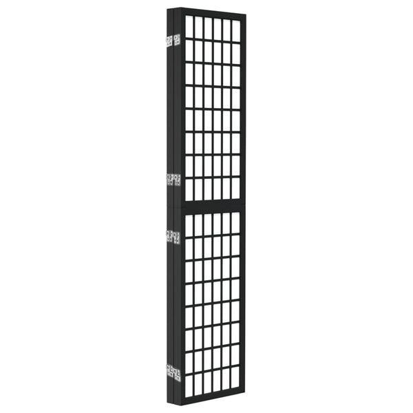 Japanischer Paravent, 4-teilig, Schwarz, 160x170cm