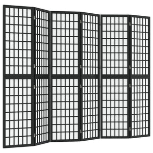 Japanischer Paravent, 6-teilig, Schwarz, 240x170 cm