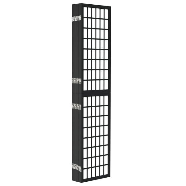 Japanischer Paravent, 6-teilig, Schwarz, 240x170 cm