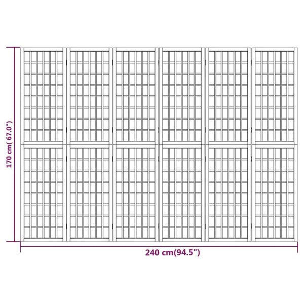 Japanischer Paravent, 6-teilig, 240x170 cm