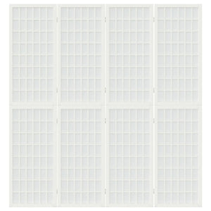 Japanischer Paravent, 4-teilig, Weiß, 160x170 cm
