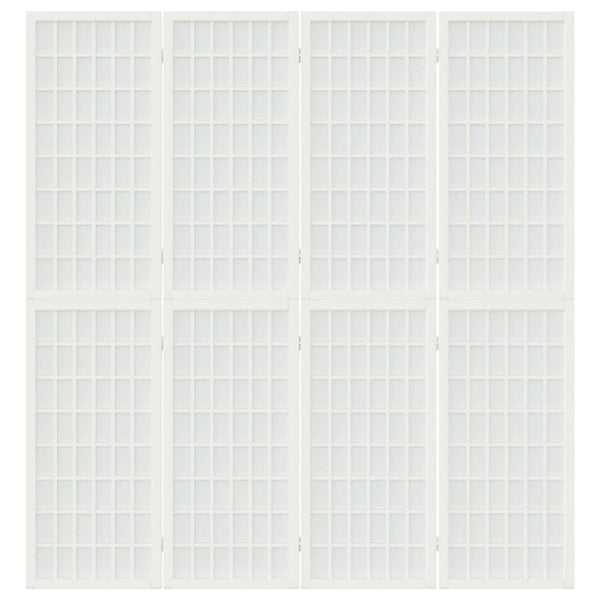 Japanischer Paravent, 4-teilig, Weiß, 160x170 cm