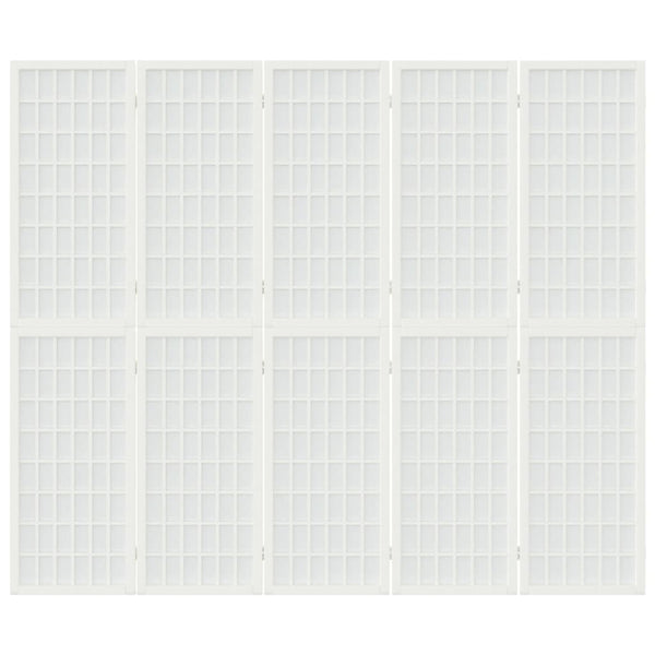 Japanischer Paravent, 5-teilig, Weiß, 200x170 cm