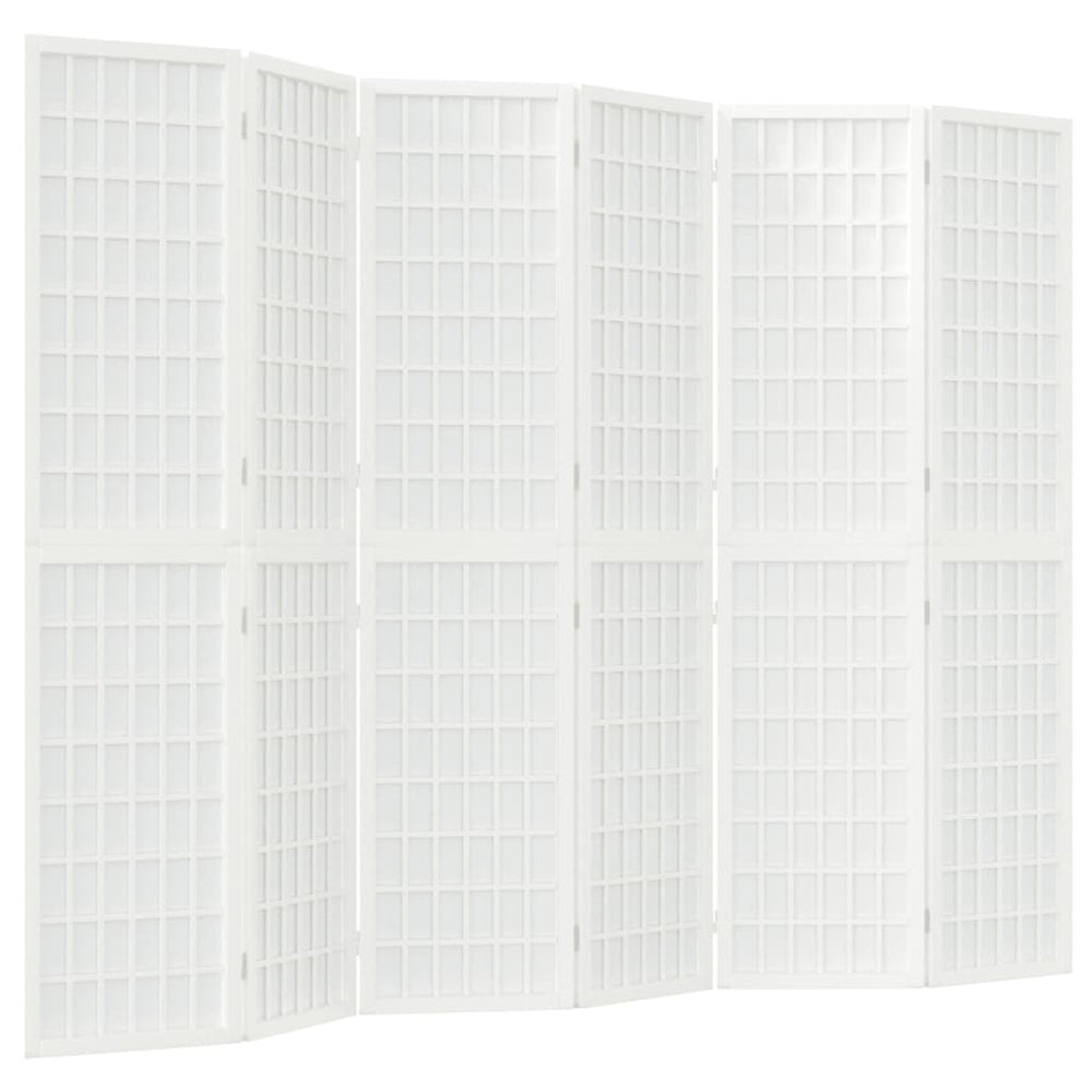 Japanischer Paravent, 6-teilig, 240x170 cm, Weiß