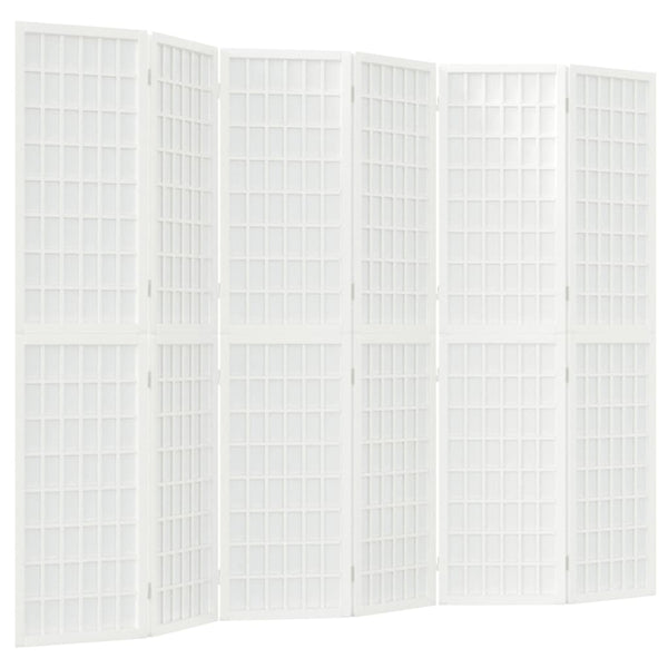 Japanischer Paravent, 6-teilig, 240x170 cm, Weiß