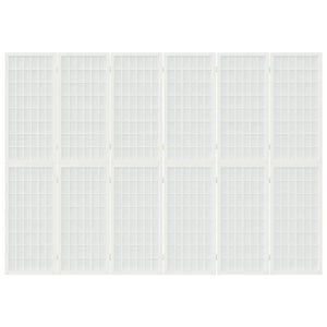 Japanischer Paravent, 6-teilig, 240x170 cm, Weiß