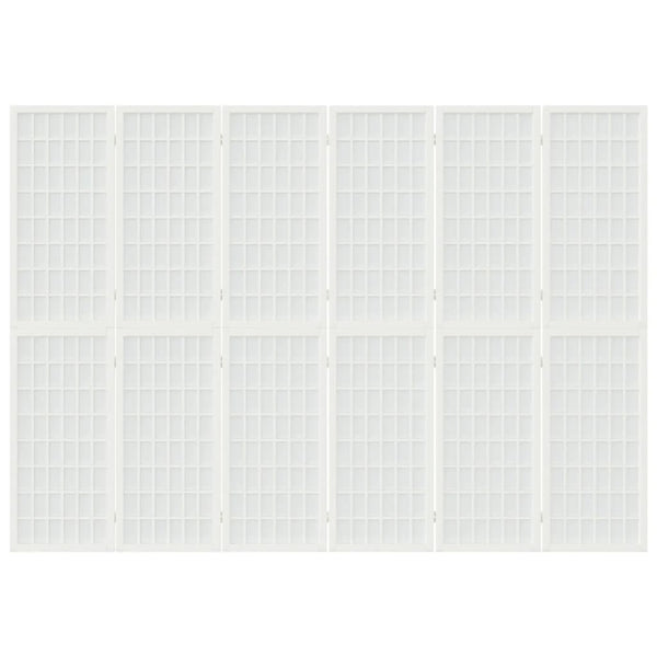 Japanischer Paravent, 6-teilig, 240x170 cm, Weiß