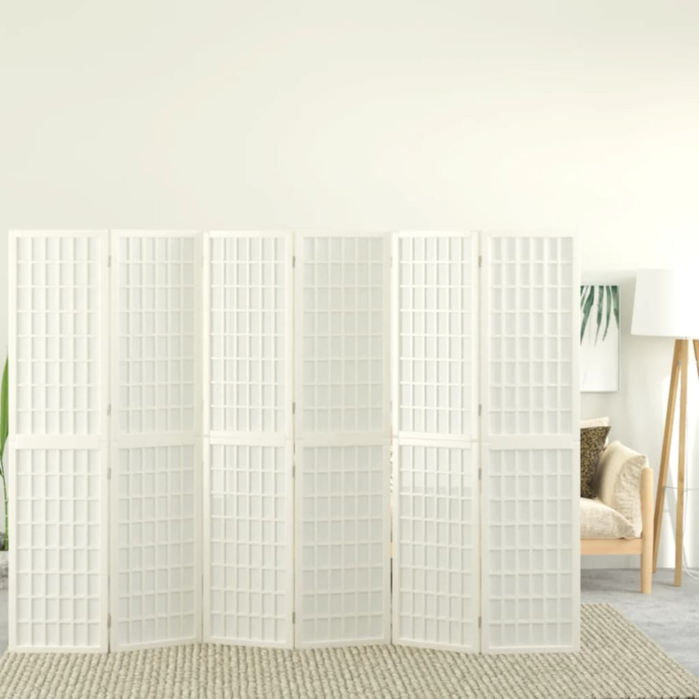 Japanischer Paravent, 6-teilig, 240x170 cm, Weiß