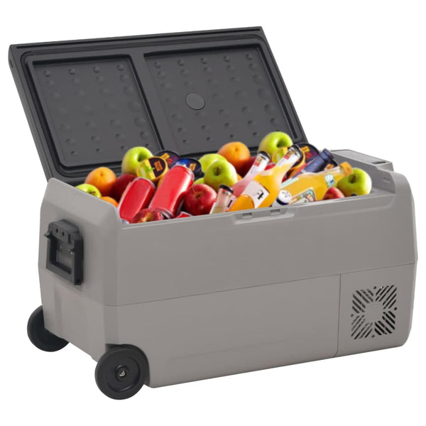 Kühlbox mit Rollen 36L Schwarz & Grau