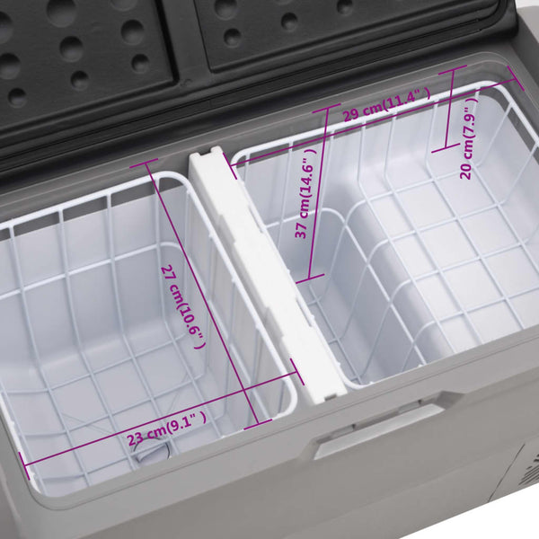 Kühlbox mit Rollen 50L Schwarz & Grau