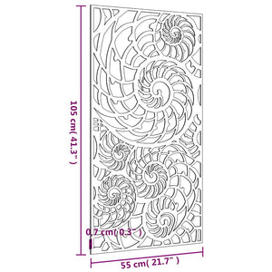 Garten Wanddeko Cortenstahl Muschel 105x55cm
