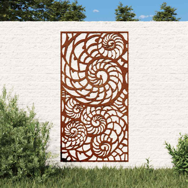 Garten Wanddeko Cortenstahl Muschel 105x55cm