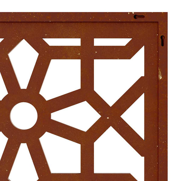 Garten Wanddeko Cortenstahl Maurisches Design 105x55cm