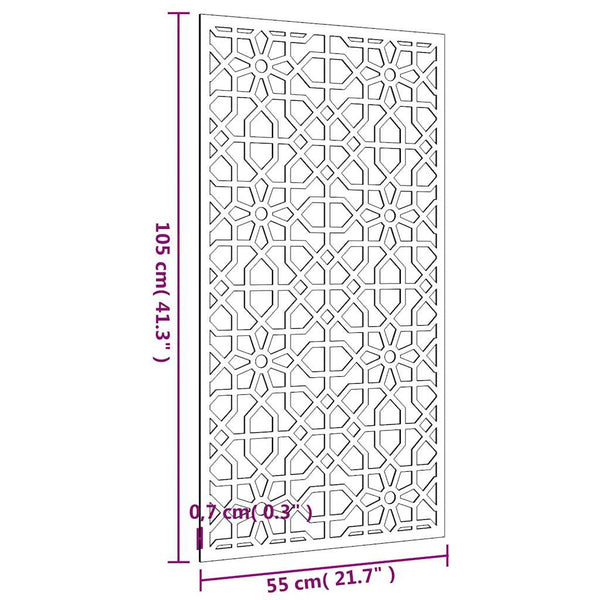 Garten Wanddeko Cortenstahl Maurisches Design 105x55cm