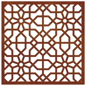 Garten Wanddeko Cortenstahl Maurisches Design 55x55cm