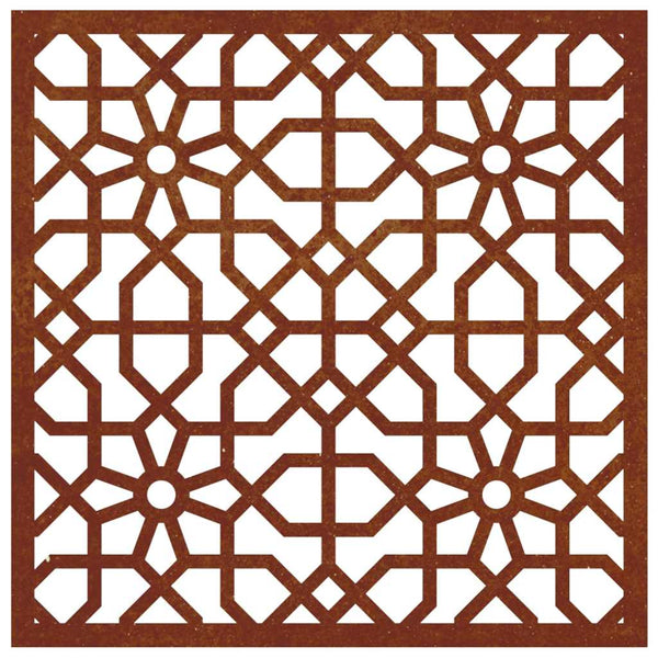 Garten Wanddeko Cortenstahl Maurisches Design 55x55cm