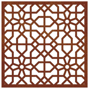 Garten Wanddeko Cortenstahl Maurisches Design 55x55cm