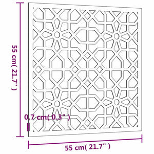 Garten Wanddeko Cortenstahl Maurisches Design 55x55cm