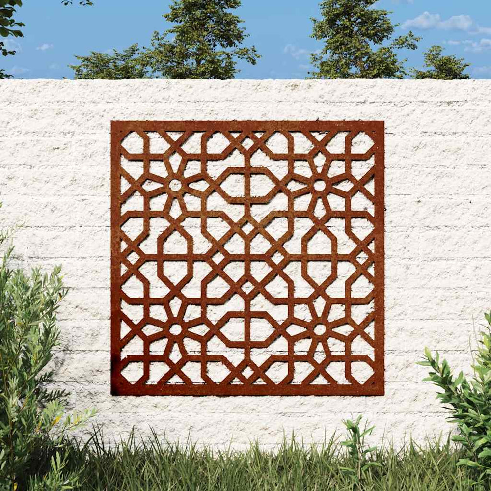 Garten Wanddeko Cortenstahl Maurisches Design 55x55cm