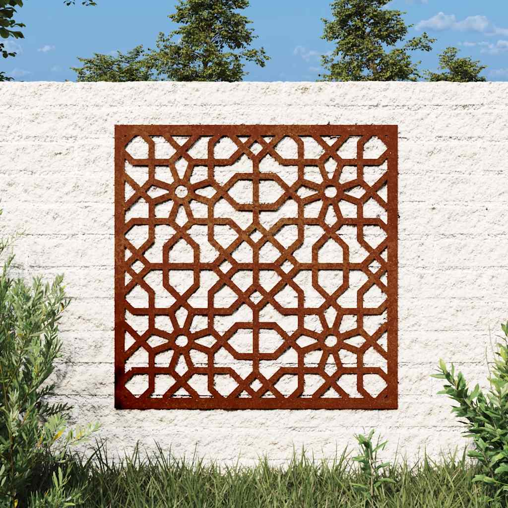 Garten Wanddeko Cortenstahl Maurisches Design 55x55cm