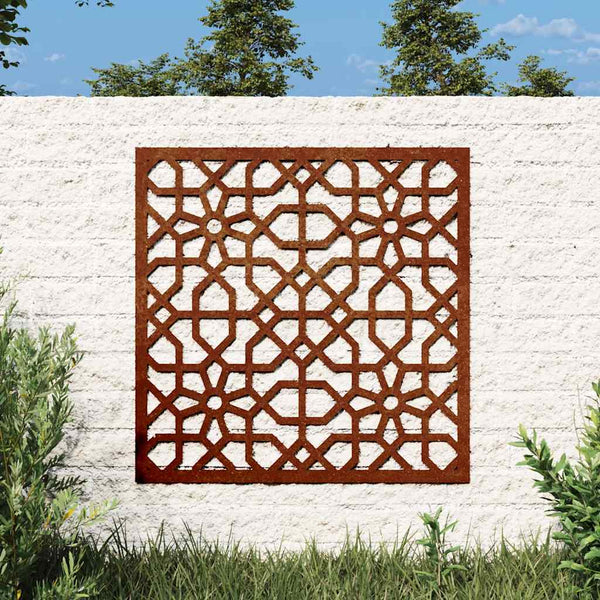 Garten Wanddeko Cortenstahl Maurisches Design 55x55cm