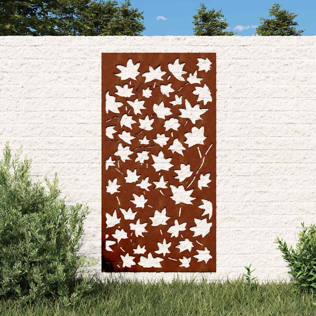Garten Wanddeko Cortenstahl Ahornblatt 105x55cm