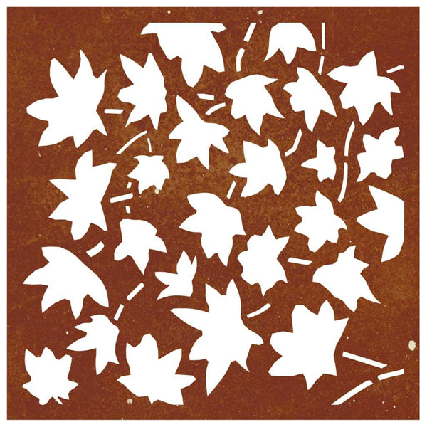 Garten Wanddeko Cortenstahl Ahornblatt 55x55cm