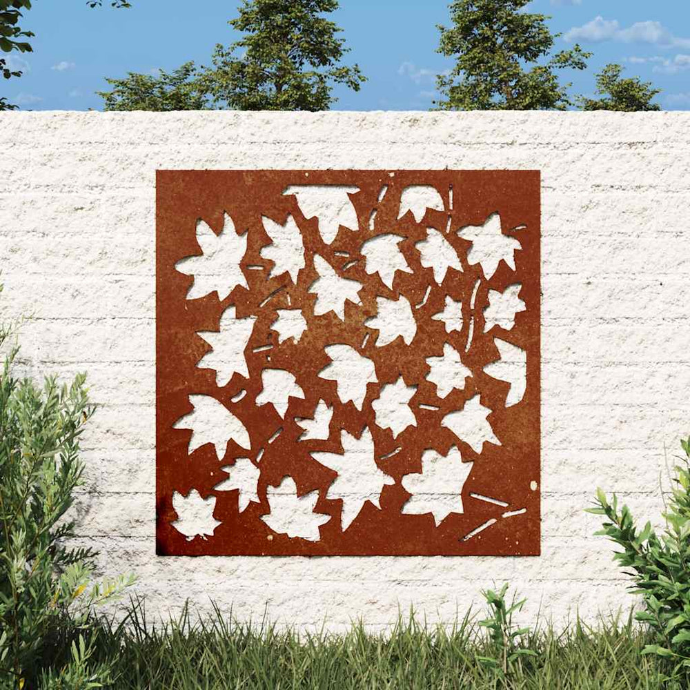 vidaXL Garden Wall Decor 55x55 cm Corten Steel Maple Leaf Design