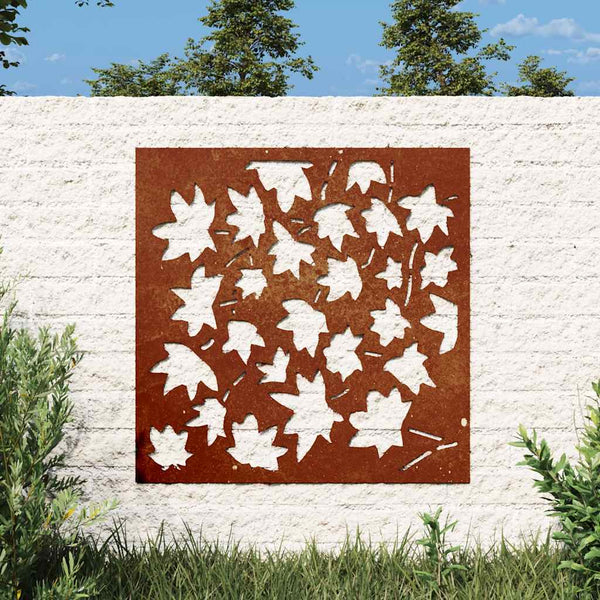 Garten Wanddeko Cortenstahl Ahornblatt 55x55cm