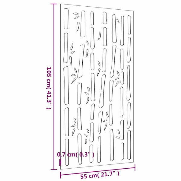 Cortenstahl Garten Wanddeko Bambus 105x55cm