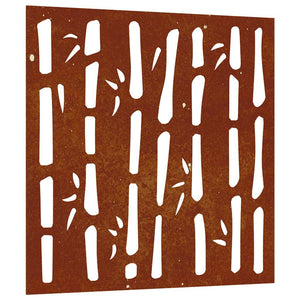 Garten Wanddeko Cortenstahl Bambus 55x55cm