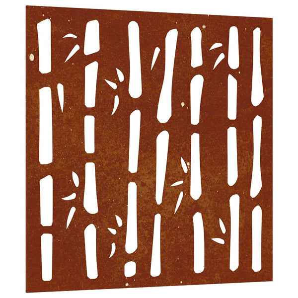 Garten Wanddeko Cortenstahl Bambus 55x55cm