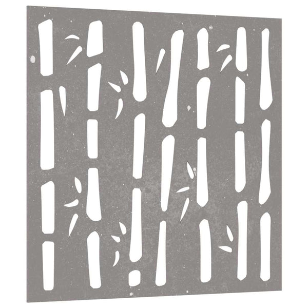 Garten Wanddeko Cortenstahl Bambus 55x55cm