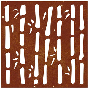 Garten Wanddeko Cortenstahl Bambus 55x55cm