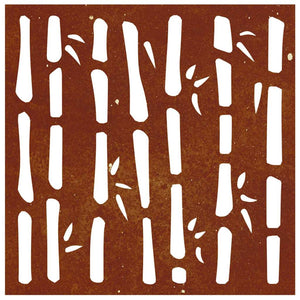 Garten Wanddeko Cortenstahl Bambus 55x55cm