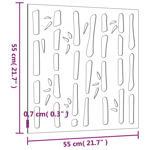 Garten Wanddeko Cortenstahl Bambus 55x55cm