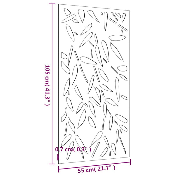 Garten Wanddeko Cortenstahl Bambus 105x55cm