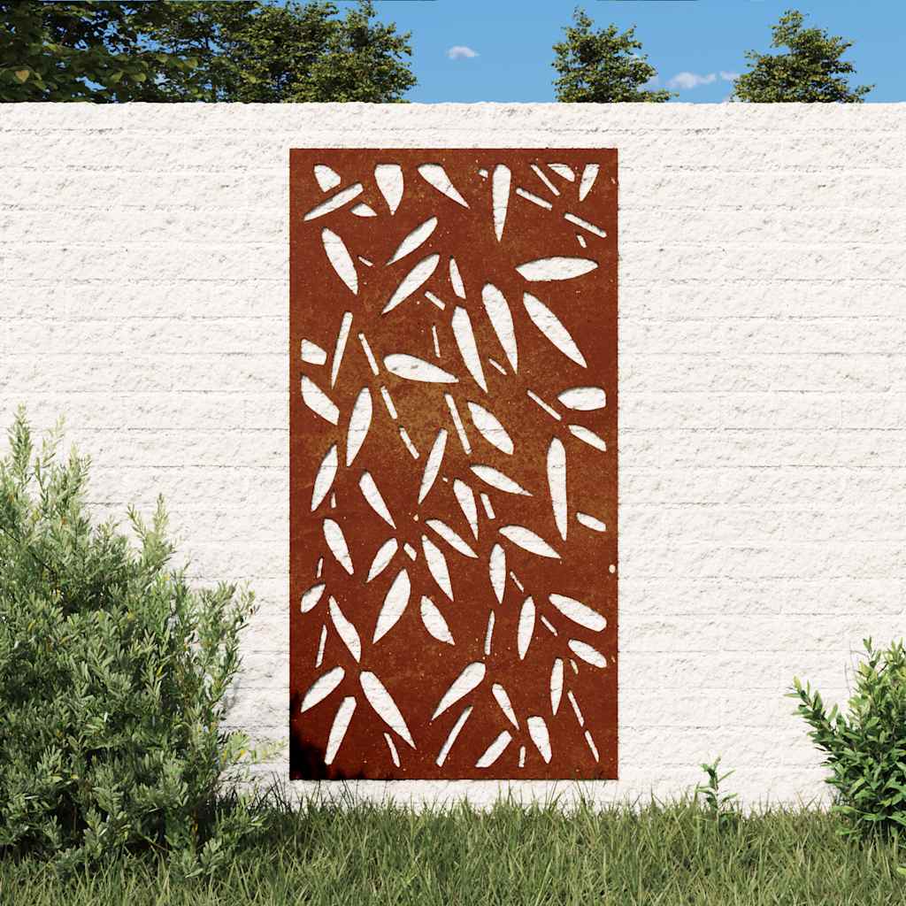 Garten Wanddeko Cortenstahl Bambus 105x55cm